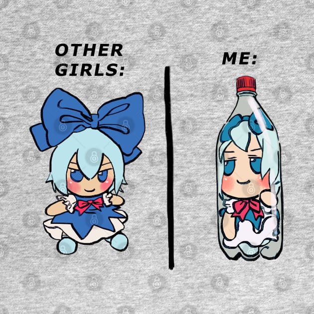 I draw bottled cirno fumo plush but it's me and other girls meme / touhou by mudwizard